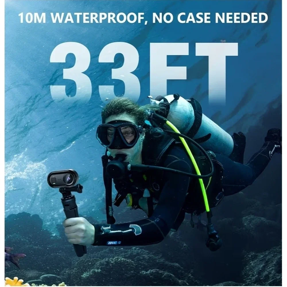 4K Thumb Action Camera WiFi Wearable POV Cam + Charging Action Pod 64GB Vlogging